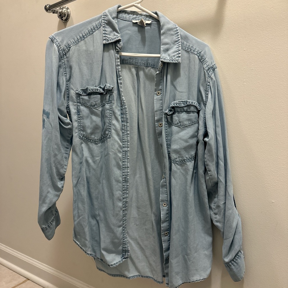 Forever 21 Soft Blue Button Down Shirt